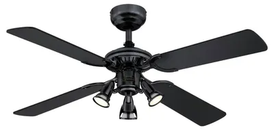 Image de Ventilateur de plafond Princess Euro Gun Metal 105 cm avec éclairage et chainettes