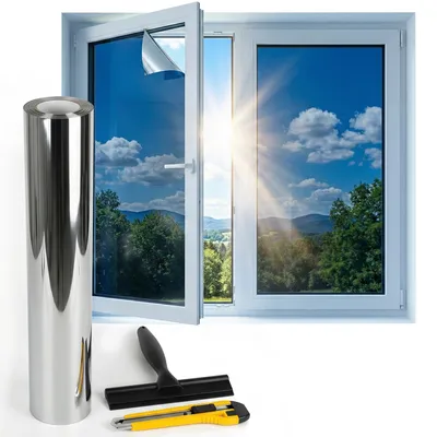 Sichtschutz-Fensterfolie silber 80 x 400 cm, UV-Schutz