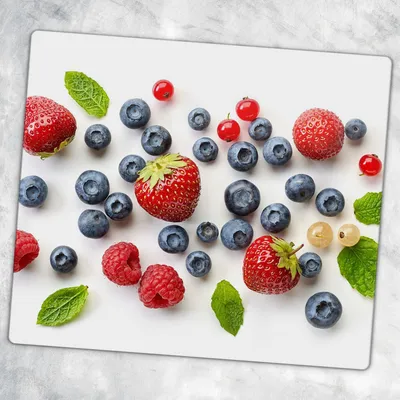 Produktbild von Glas-Herdabdeckplatten Glaskeramikkochfeld-Abdeckung Spritzschutz Glas 60 cm x 52 cm - Obst-Mix
