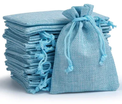 Image de Sachets en papier turquoise, 24 pièces, 10 x 14 cm