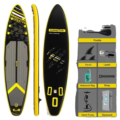 Immagine prodotto di Tavola da Stand Up Paddle, 3 pinne, pagaia regolabile, modello SUPFW16K (dimensioni: 350 x 84 x 15)