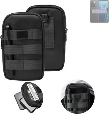 Produktbild von K-S-Trade Holster Gürtel Tasche kompatibel mit OnePlus Nord N20 SE Handy Tasche Schutz Hülle dunkel-grau viele Fächer, 1x