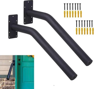 Produktbild von Famanu Set von 2 schwarzen Übergangs-Handläufen - für 1 oder 2 Stufen