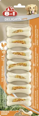 Imagen del producto de 8in1 Delights 7 Kau-knochen, pollo, tamaño XS (140 g)