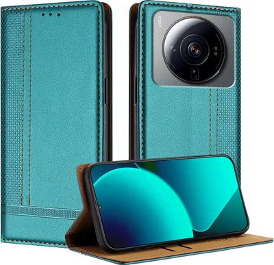 Obrázek produktu pro Pouzdro na mobilní telefon pro Xiaomi 12S Ultra Leather Flip Cover with Stand Function Green