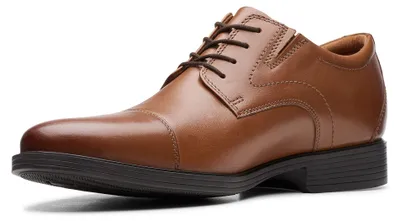 Productafbeelding van Clarks Whiddon cap voor heren, donkerbruin leer, maat 9.5 (breed)