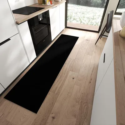 Produktbild von Küchenteppich 60x240cm rutschfest & abwischbar PVC Läufer - Schwarzer Hintergrund