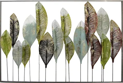 Produktbild von GILDE Relief Wandrelief Palmleaf grün, braun, gold H. 70 cm,74867