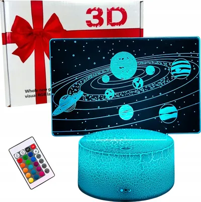 Obrázek produktu pro Noční lampička pro děti galaxie planety vesmír 3D 16 LED + dálkové ovládání