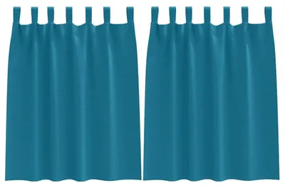 Obrázok produktu pre Sada dvoch zatemňovacích závesov s pútkami, 140 x 140 cm, tyrkysová farba