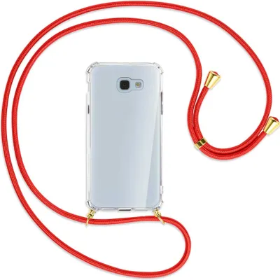 Produktbild von Handykette Backcover-Schutzhülle mit Band (Metall goldfarben) für Samsung Galaxy A5 2017 - rot