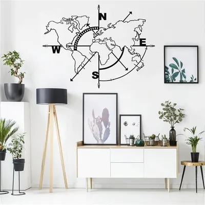 Produktbild von Antdecor Metall Wandkunst, Weltkarte und Metallschild 98x75cm ohne Grenzen