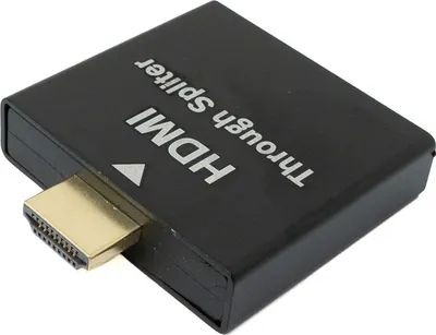 Produktbild von SYSTEM-S HDMI Y Adapter 4K Standard Stecker zu 2x Standard Buchse Kabel in Schwarz
