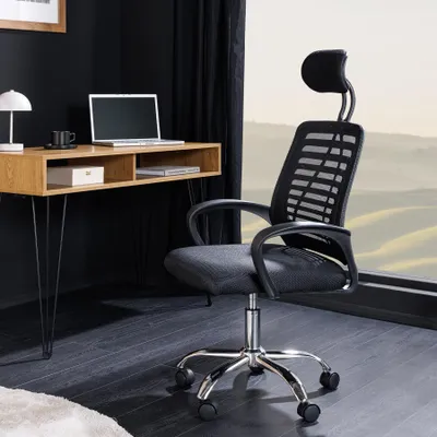Produktbild von riess-ambiente Höhenverstellbarer Bürostuhl YOGA schwarz Butterfly-Mechanik drehbar mit Armlehne Drehstuhl Home Office