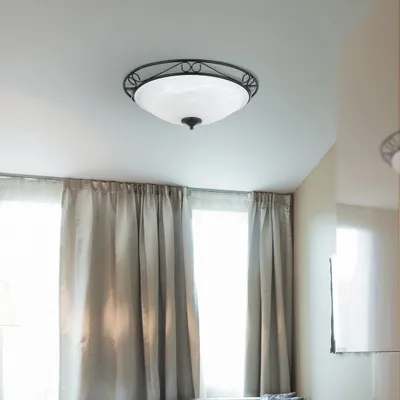 Immagine prodotto di Plafond in vetro 47 cm E27 3x60W nero rotondo Athen 3723 Rabalux