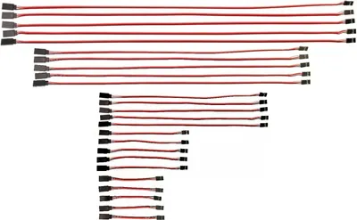 Produktbild von Servo Verlängerungskabel Kit 25 Stück | Verschiedene Längen 10cm-60cm | Steckverbinder im JR-Stil | Hochwertige 60 Kerne | für Modellflugzeuge, Drohne