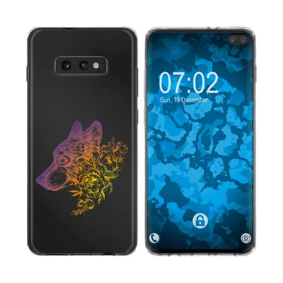 Produktbild von PhoneNatic Case kompatibel mit Samsung Galaxy S10e Silikon-Hülle Floral Wolf M3-3