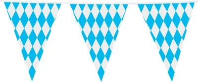 Produktbild von XXL Wimpel Girlande aus Folie Bayrisch Blau Weiß 10 Meter 30x45cm