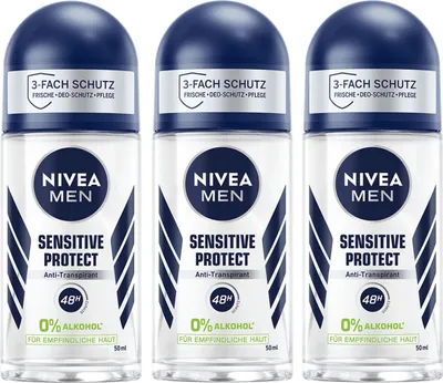 Obrázok produktu pre Nivea Men Deo Sensitive Protect Roll On Anti Transpirant 50ml balenie 3 ks