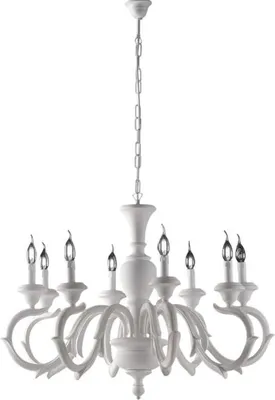 Immagine prodotto di Fiorenza Lampadario in legno bianco shabby 8 luci 125 Ø93 BL172-8-BCO