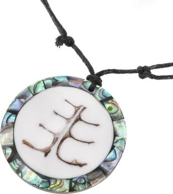 Produktbild von Ethno Kette, Surferkette mit Muscheleinlage, Boho Kette - Modell 7, Weiß, Muschelscheiben, Ketten & Modeschmuck für den Hals