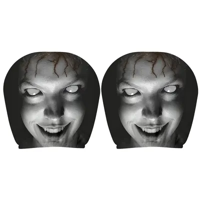Produktbild von Auto Kopfstützenbezug 2er Set, elastischer Kopfstützenüberzug mit Halloween Design, waschbar, universell für Auto, SUV und LKW
