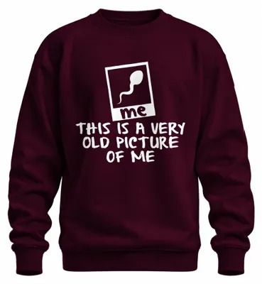 Immagine prodotto di questa è una mia vecchissima foto ploaroid divertente che dice pullover felpa unisex, Borgogna, S