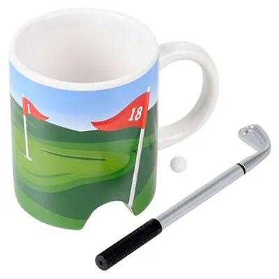 Produktbild von Golf Tasse mit Ball und Schläger als Stift