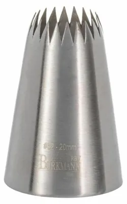 Immagine prodotto di Birkmann Beccuccio a stella francese #62, beccuccio per tubature, beccuccio per guarnire, accessorio da forno, acciaio inox, Ø 2 cm, 411463