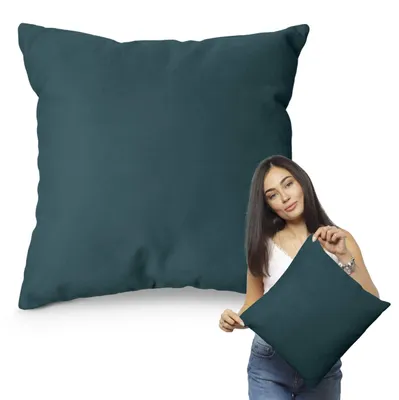 Produktbild von Muralo DEKORATIVES KISSEN 45 cm x 45 cm Zierkissen für Sofa Dekokissen für Bett Türkis