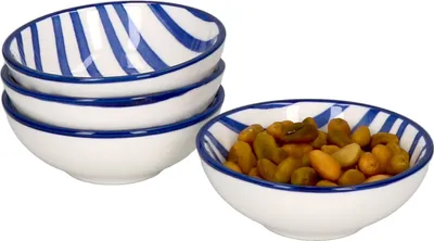 Produktbild von 4er Set Seaside Schalen flach Ø 8 cm Streifen Snack-Schüssel Dessert Ritzenhoff