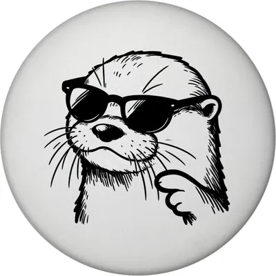 Produktbild von Cooler Otter mit Sonnenbrille Magnet rund mit Flaschenöffner rund