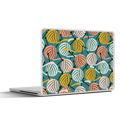 Produktbild von MuchoWow® Laptop Aufkleber Sticker Cover Stricken - Wolle - Muster 31x22.5 cm - Laptop-Deko