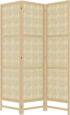 Produktbild von Paravent 3-teilig 135 x 180 cm Trennwand Raumteiler aus PP Rattan, Faltbar Raumtrenner Sichtschutz Stellwand für Wohnzimmer Natur