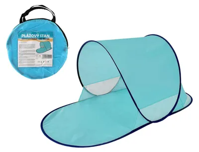 Produktbild von Strandzelt mit UV-Filter, 140 x 70 x 62 cm, selbstaufstellend, Polyester/Metall, oval, blau, in Stofftasche