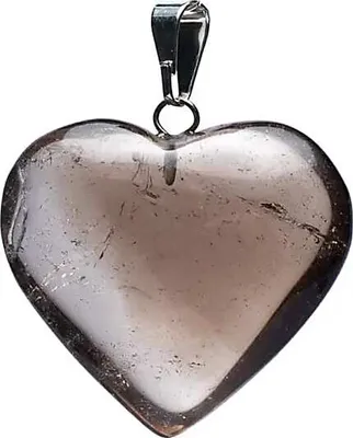 Image de Pendentif en pierre précieuse de quartz fumé en forme de cœur - paquet de 2 pièces - ± 2-3 cm