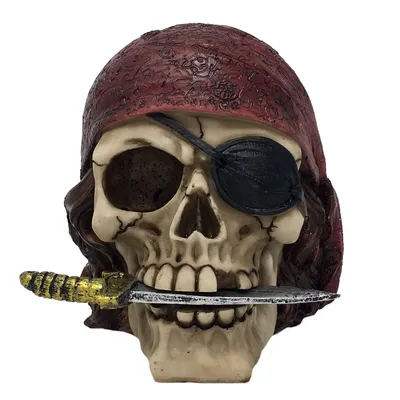 Produktbild von Totenkopf Pirat mit Messer zwischen den Zähnen - Gothic Fantasy Halloween