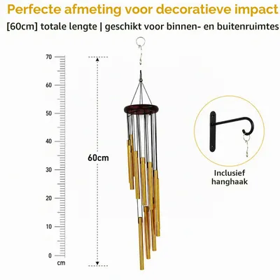Goldene Windspirale 68 cm – Metall-Windgong für Außen
