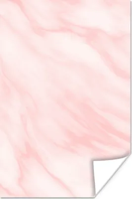 Produktbild von MuchoWow® Poster Marmor - Rosa - Weiß - Luxus - Marmoroptik 120x180 cm - Kunstposter