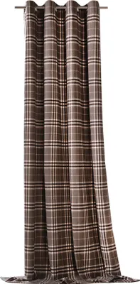 Produktbild von Heimtexland ® Ösenschal cosy Wolle Vorhang Tartan kariert blickdicht Schotten Karo Dekoschal Gardine 240x135 cm Typ899 khaki-rosa