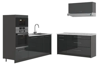 Obrázek produktu pro Kuchyně Vicco Fame-Line Antracitový vysoký lesk/Antracit 340 cm, PD Mramor, Model 63855