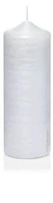 Produktbild von Formenkerze Spitzkopfkerze mit Perlmutt-Oberfläche 240 x 80 mm Weiß, Kerze zum gestalten, Kerzenrohling
