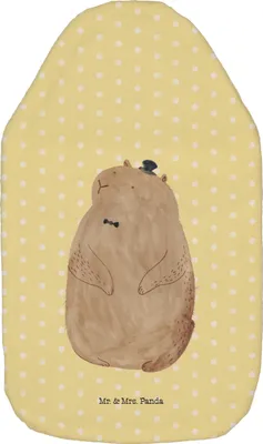 Produktbild von Mr. & Mrs. Panda Wärmflasche Murmeltier - Gelb Pastell - Geschenk, Respekt, Lustige Sprüche, mit Bezug, gummi, Fröhlichkeit, Wärmeflasche, Wärmflaschen, Anstand, Knigge
