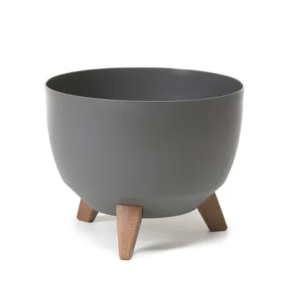 Obrázek produktu pro Květináč kulatá mísa na nožičkách 29 cm Antracitová