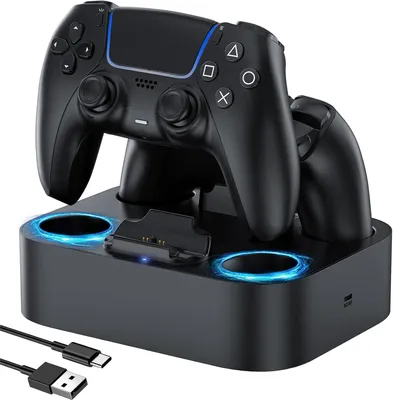 Productafbeelding van Laadstation - Geschikt voor PlayStation 5 - Dubbel Controller Laadstation - Controllers