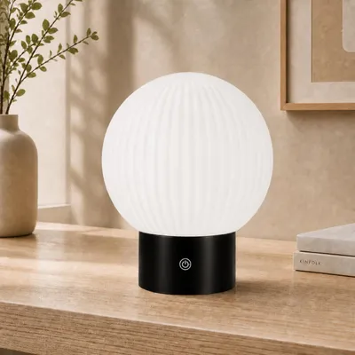 Image de ZMH Lampe de table Sans fil Lampe de chevet LED Batterie Lampe de table Blanc Variable Lampe tactile Rechargeable Batterie USB Lampes de table Rondes Lampes de table en verre, Image générée par une IA