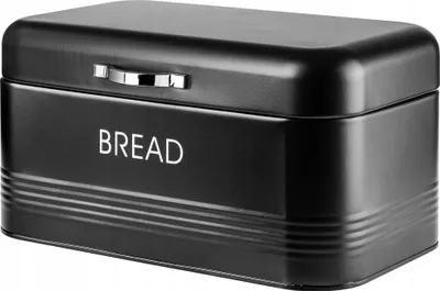 Produktbild von KADAX Brotkasten "Tufo", Brotbox aus Edelstahl gebürstet, geräumiger Brotbehälter mit dichtem Deckel, 30 cm, Schwarz