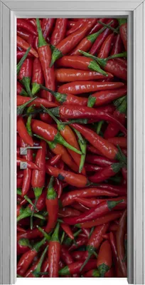 Produktbild von Tür Selbstklebende 90x210 cm Türfolie Türtapete Klebefolie - Paprika Gemüse