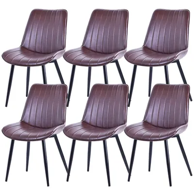Produktbild von HOMAVO Esszimmerstuhl – Bequemer Samt- oder Kunstlederstuhl, ergonomisch, Metallgestell, breite Sitzfläche 53×43 cm, einfach montierbar, 6er Set
