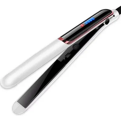 Produktbild von Haarglätter mit 4 Temperaturstufen – 2-in-1 Glätteisen für trockenes & feuchtes Haar, 42 W, 220 V, Keramik-Glasur, PTC-Heiztechnik, Schwarz/Weiß